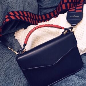 Les Petits Jouers Elegant Black Crossbody Bag with Red Accents